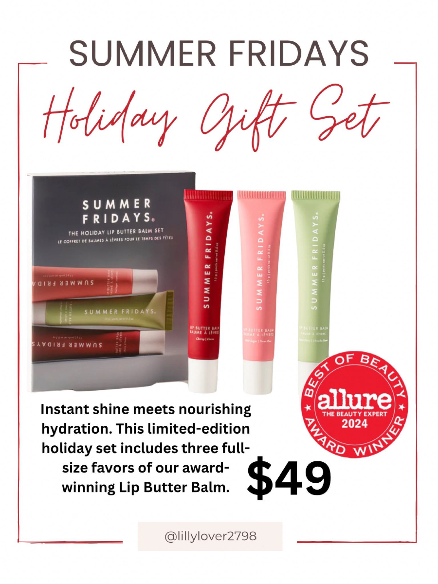 Gift Idea 

Grab this holiday gift set at a great price before they sell out! My daughters love this lip balm and it would make such a great gift or stocking stuffer for the holiday. 

#LTKGiftGuide 

gift for her, gift idea, gift for teens, stocking stuffer, birthday gift idea, lip balm. Summer Fridays, teen gift, 



#LTKFindsUnder50 #LTKFindsUnder100 #LTKBeauty