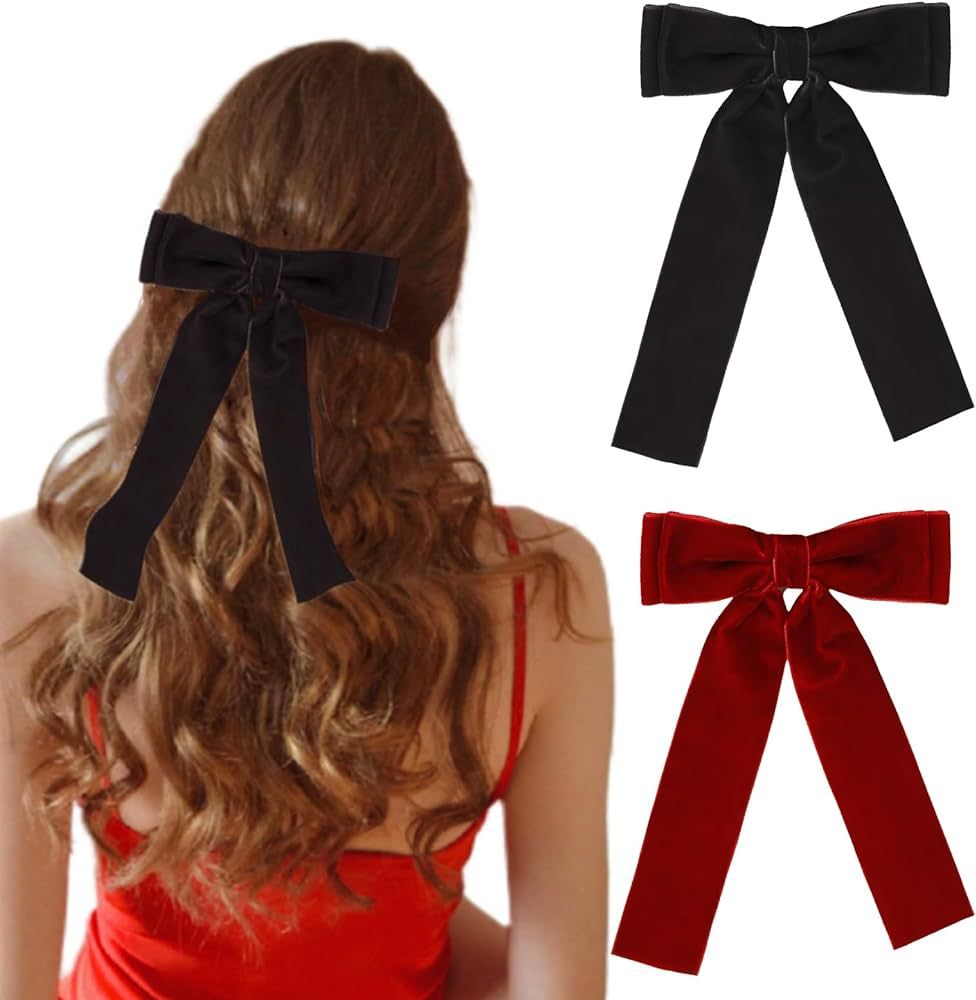 Velvet Hair Bows for Women Bow Hair Clips Cute Hair Ribbons Girls Ribbon Bows for Hair BowKnot Ba... | Amazon (US)