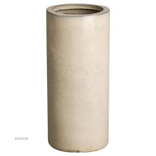 20 in. H Round Ceramic Umbrella Stand in Cream | The Home Depot