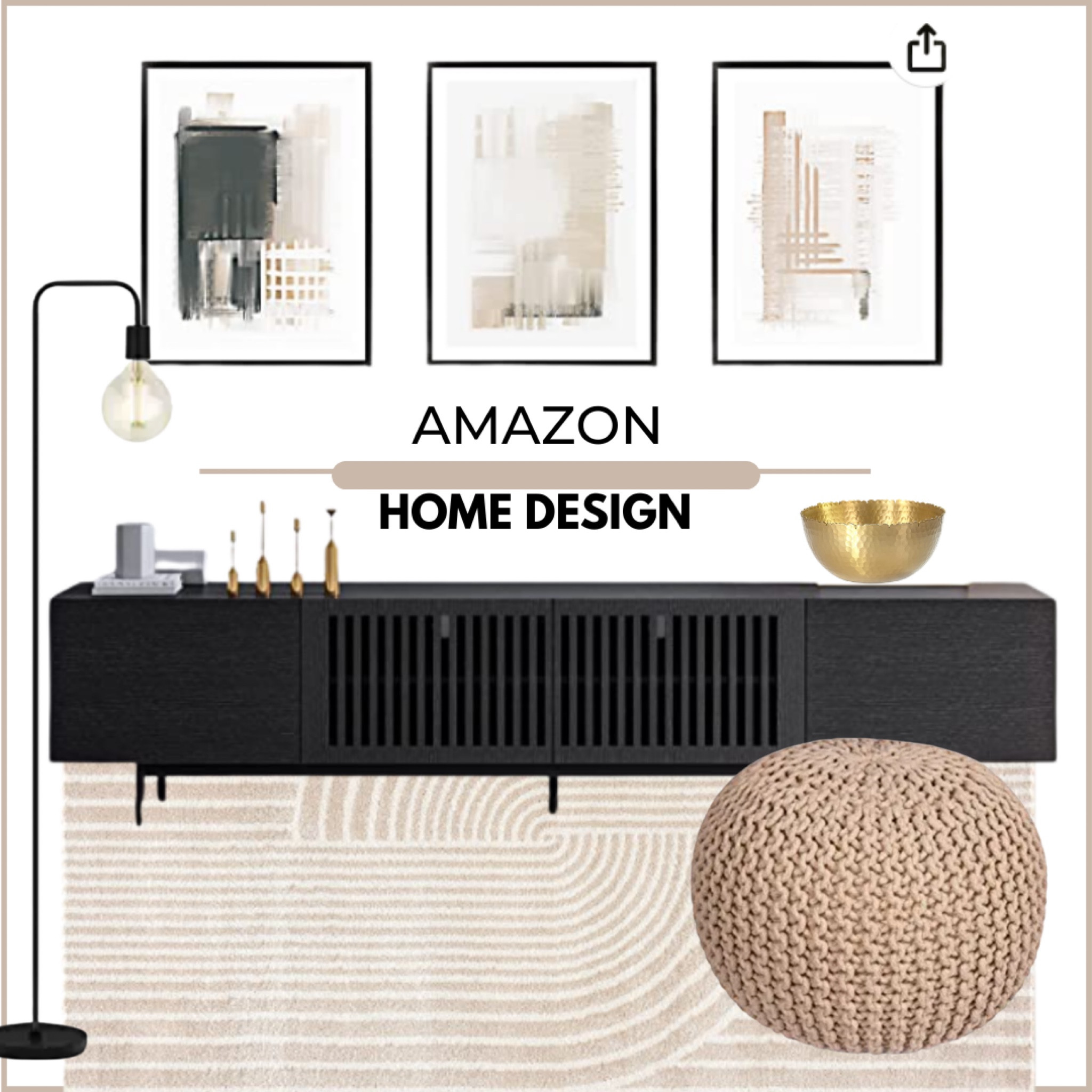 2025 home trends 
Abstract wall art
Floor lamp 
Ottoman
Boho area rug
Media table 
Gold decorative bowl 
Amazon decor
Amazon home 