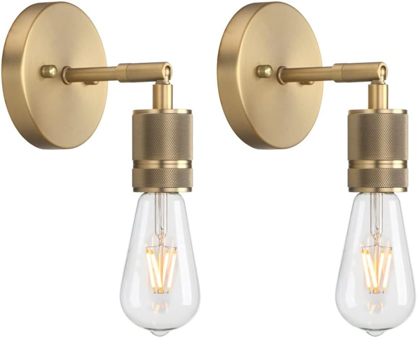 Phansthy 1-Light Sconce Light Antique Brass Finished Wall Sconces Set of Two for Bedroom Hallway ... | Amazon (US)
