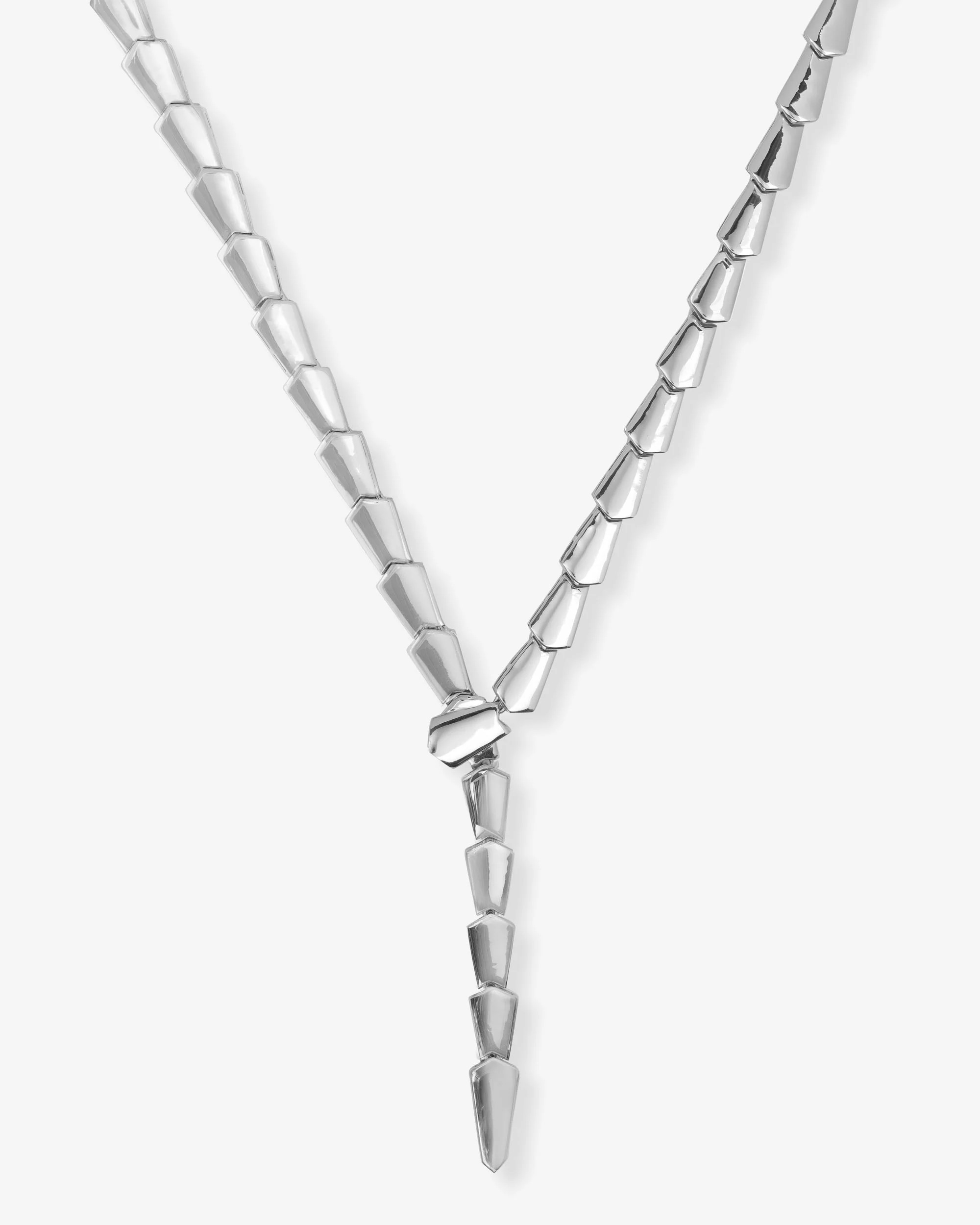 XL Serpent Lariat - Silver | Melinda Maria Jewelry