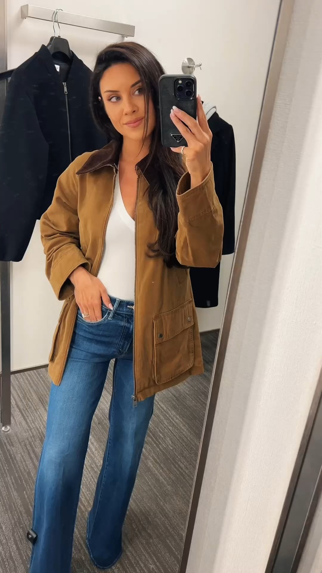 Obsessed with this barn, jacket and these jeans from the Nordstrom sale I’m wearing an extra small and the jacket and a 25 in the jeans

#LTKStyleTip #LTKOver40 #LTKSaleAlert