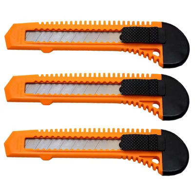 MotoProducts 3 Bulk 6" Box Cutters Neon Orange with Snap-Off Blades and Safety Locks | Target