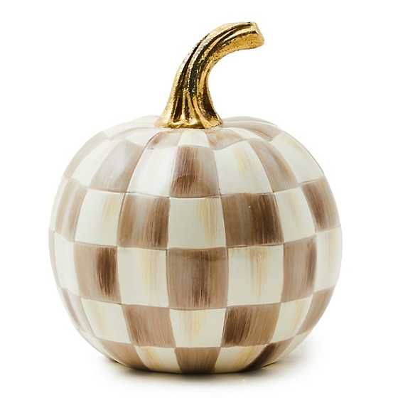 Mocha Check Mini Pumpkin | MacKenzie-Childs