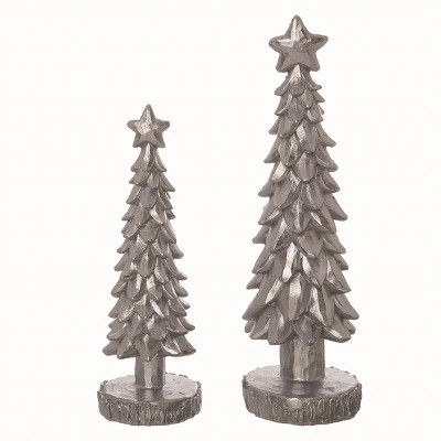 Transpac Resin Silver Christmas Elegant Trees Set of 2 | Target
