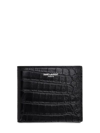 Saint Laurent - Eastwest embossed leather wallet - Black | Luisaviaroma | Luisaviaroma
