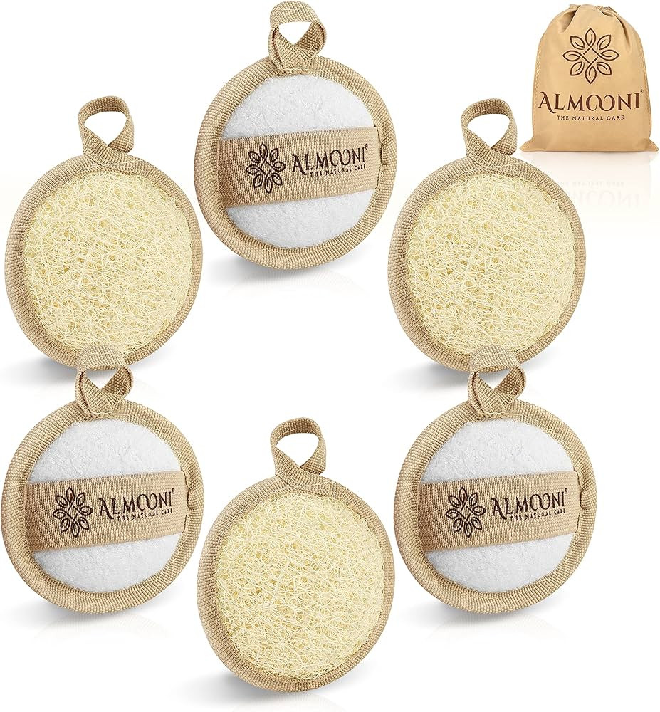 Premium Exfoliating Facial Loofah Scrubbers, Natural Face Exfoliator Pad Cleanser Sponges for Cle... | Amazon (US)