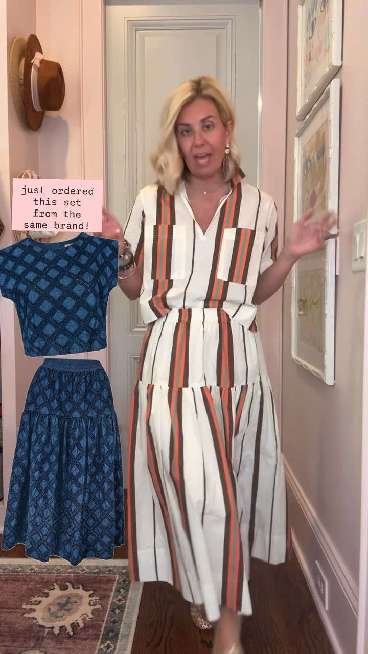 Are you not obsessed with these colors? I’m in xs top & skirt and 7.5 flats (sized 1/2 down). 

Codes:
Sunshine Tienda - mixandmatch 
Allie + Bess - Catherine20

#LTKvlog