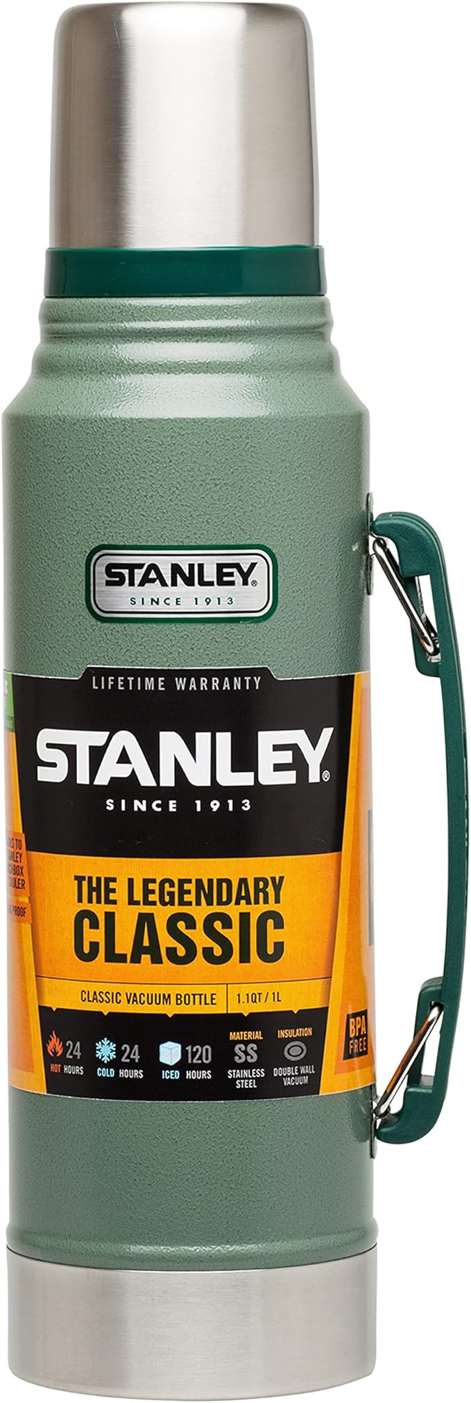 Stanley Classic Legendary Thermos Flask 1L - Keeps 24 Hours Hot or Cold - Stainless Steel Flask f... | Amazon (UK)