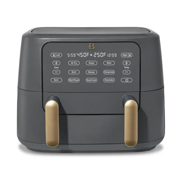 Beautiful 9QT TriZone Air Fryer, Oyster Grey by Drew Barrymore - Walmart.com | Walmart (US)