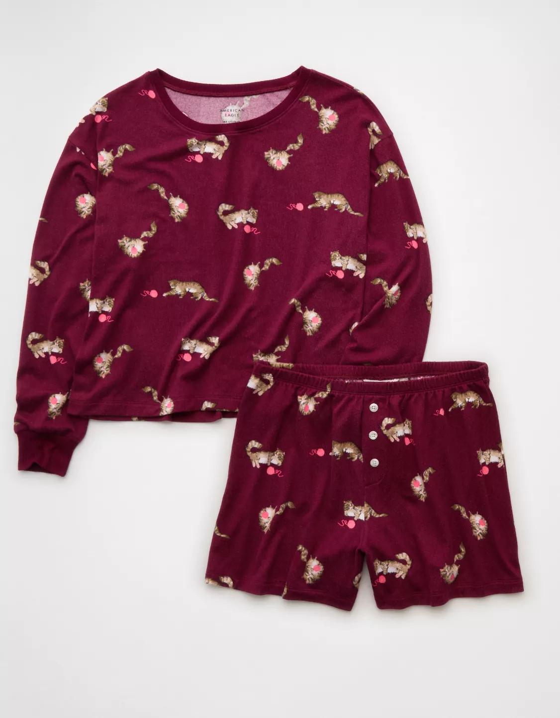 AE Luxe Plush Holiday PJ Set | American Eagle Outfitters (US & CA)