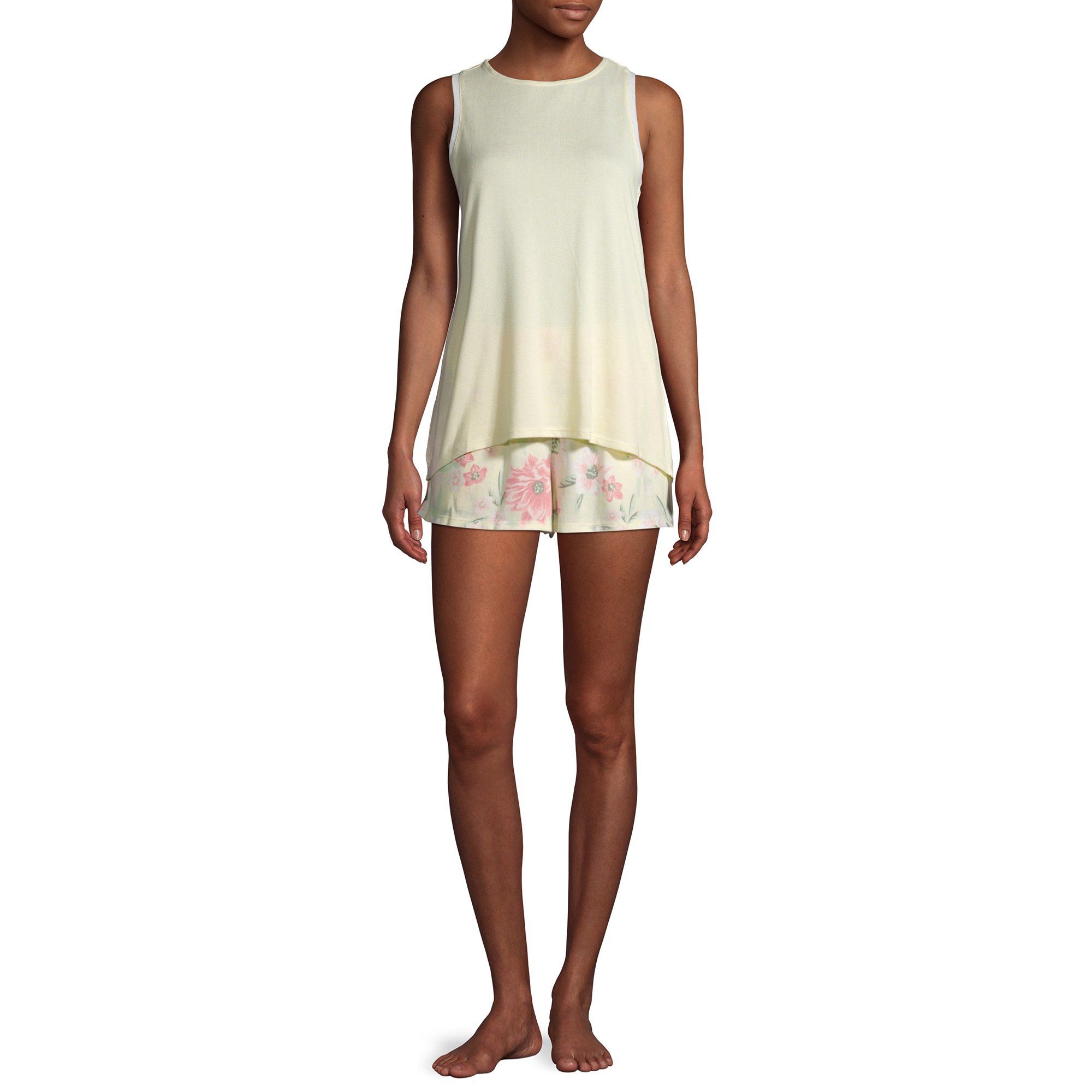 Jaclyn Intimates Women's Whisper Knit Tank and Shorts Pajama Set, 2-Piece | Walmart (US)