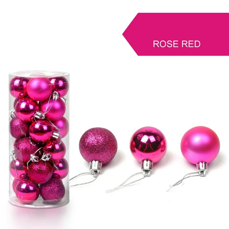 Vikakiooze 24Pcs Mini Christmas Balls Ornaments, Small Shatterproof Christmas Baubles for Xmas Ch... | Walmart (US)