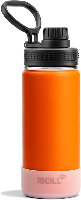 Kids Insulated Water Bottle-16 oz Stainless Steel Vacuum Wide Mouth Sports Flask with Silicone Bo... | Amazon (US)