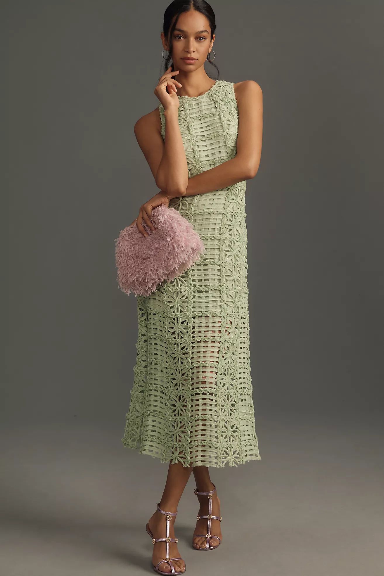 Endless Rose Sleeveless Textured Midi Dress | Anthropologie (US)