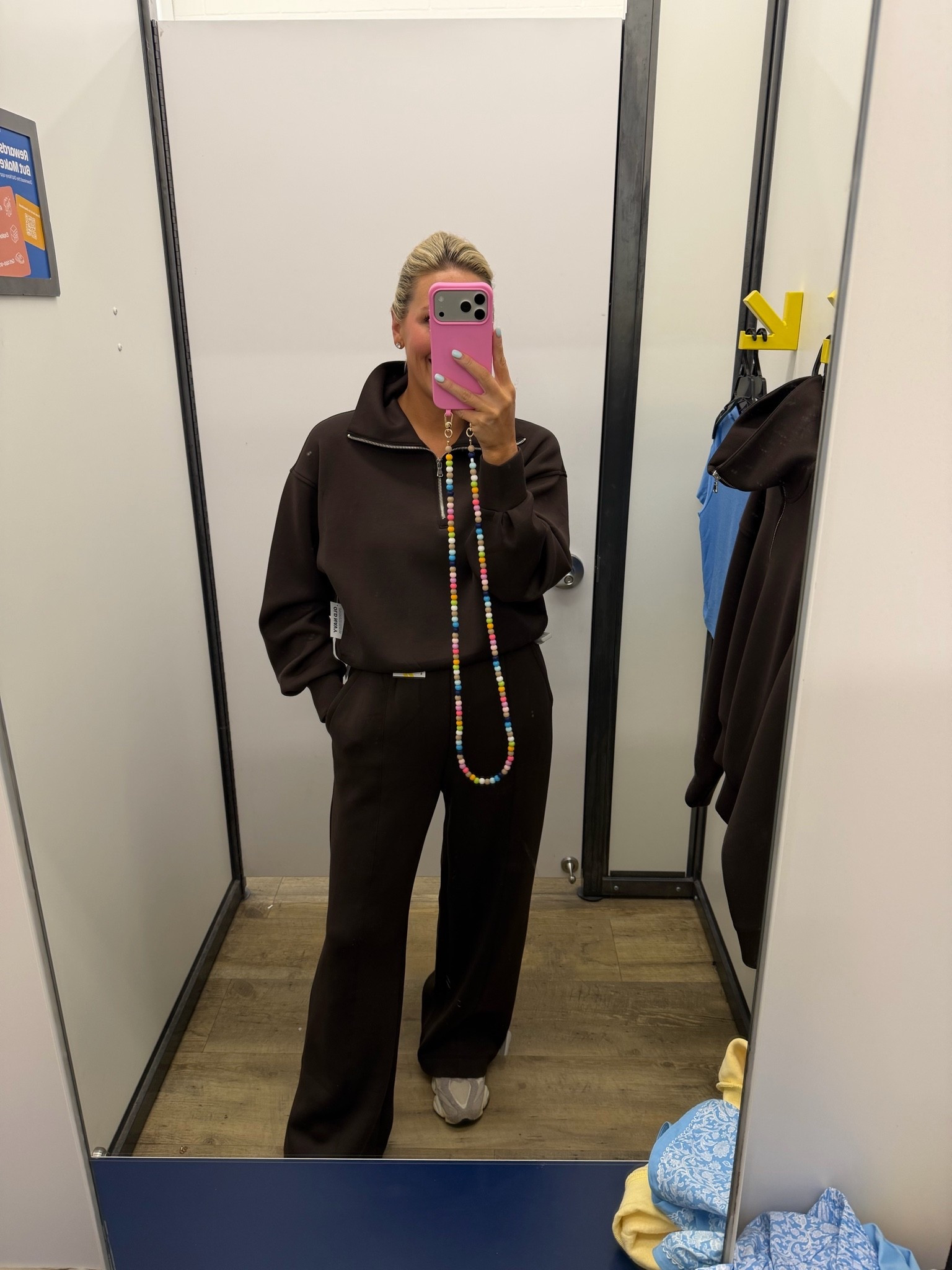 Wearing size small in both!! Such great material and super comfy!!