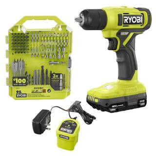 ONE+ 18V Cordless 3/8 in. Drill/Driver Kit with 1.5 Ah Battery, Charger, and Drill and Drive Kit (95-Piece) | The Home Depot