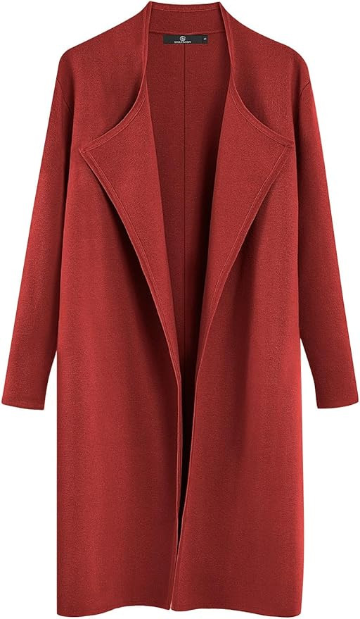 LILLUSORY Women's Long Wool Cardigan Sweaters Oversized Fall Dressy Coatigan Light Casual Jackets... | Amazon (US)