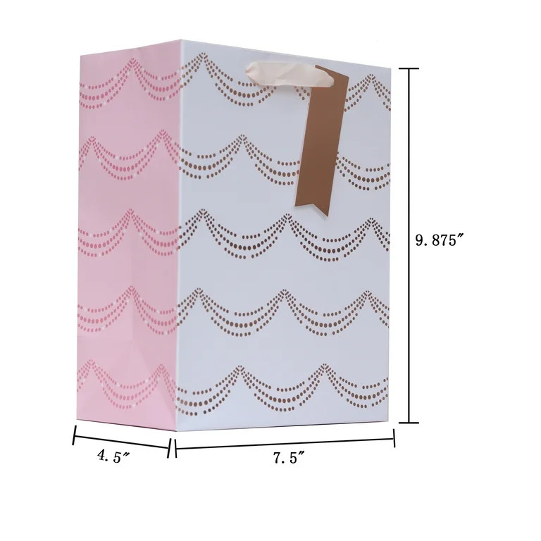 Medium Multicolor Metallic Garland Christmas Paper Gift Bag, 7.5" x 4.5" x 9.87", by Holiday Time | Walmart (US)