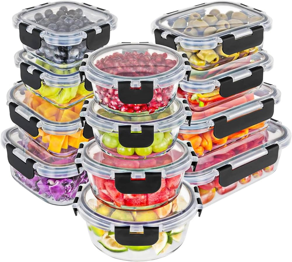 Magic Mill Glass Storage Containers with lids Set | Ultimate 24pc Set with BPA-Free Airtight Lock... | Amazon (US)