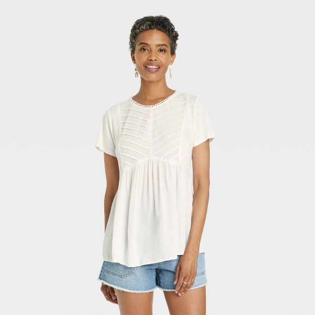 Women's Short Sleeve Pintuck T-Shirt - Knox Rose™ | Target