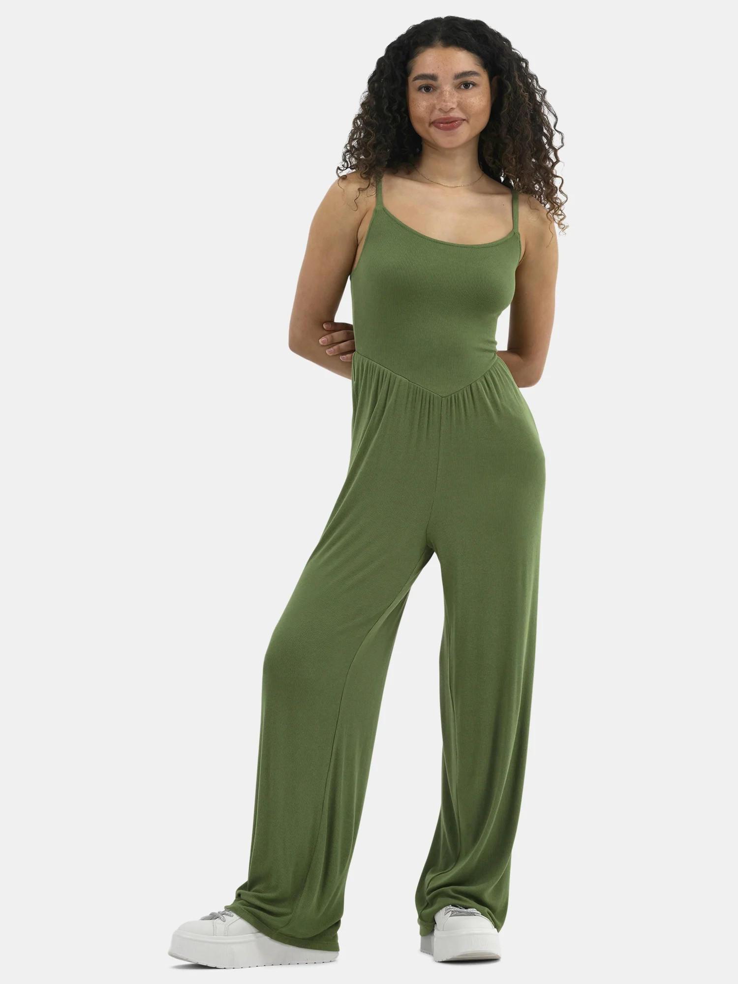 No Boundaries Ribbed Jumpsuit, Women's | Walmart (US)