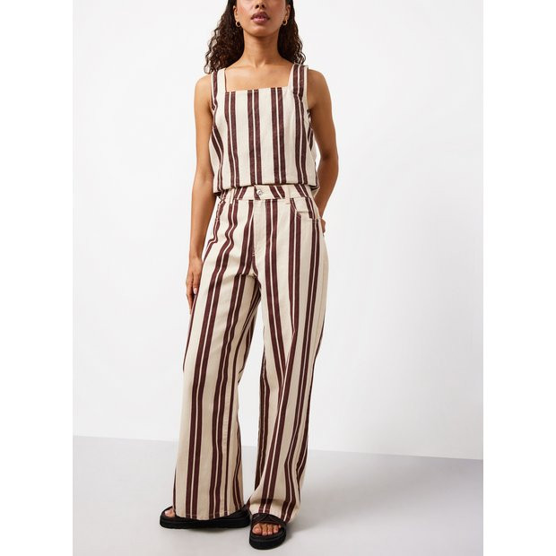 Buy Rust Stripe Wide Leg Co-ord Jeans 14L | Co-ords | Tu | Tu Clothing