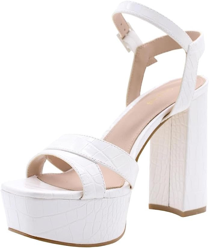 GUESS FL5GB2ELE08 Pink Leather Stiletto Heel Cleavage Shoes | Amazon (DE)