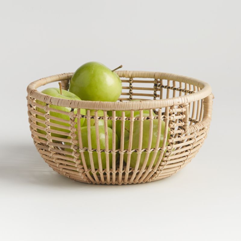 Savrin Rattan Fruit Basket | Crate and Barrel | Crate & Barrel