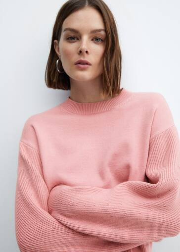Round-neck knitted sweater  -  Women | Mango USA | MANGO (US)