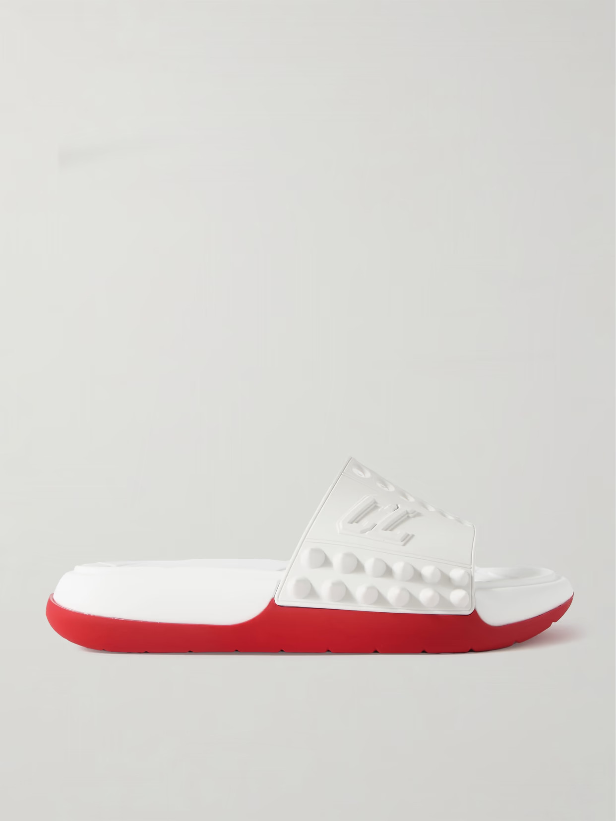 Christian Louboutin - Take It Easy Donna Spiked Rubber Slides - White | NET-A-PORTER (US)