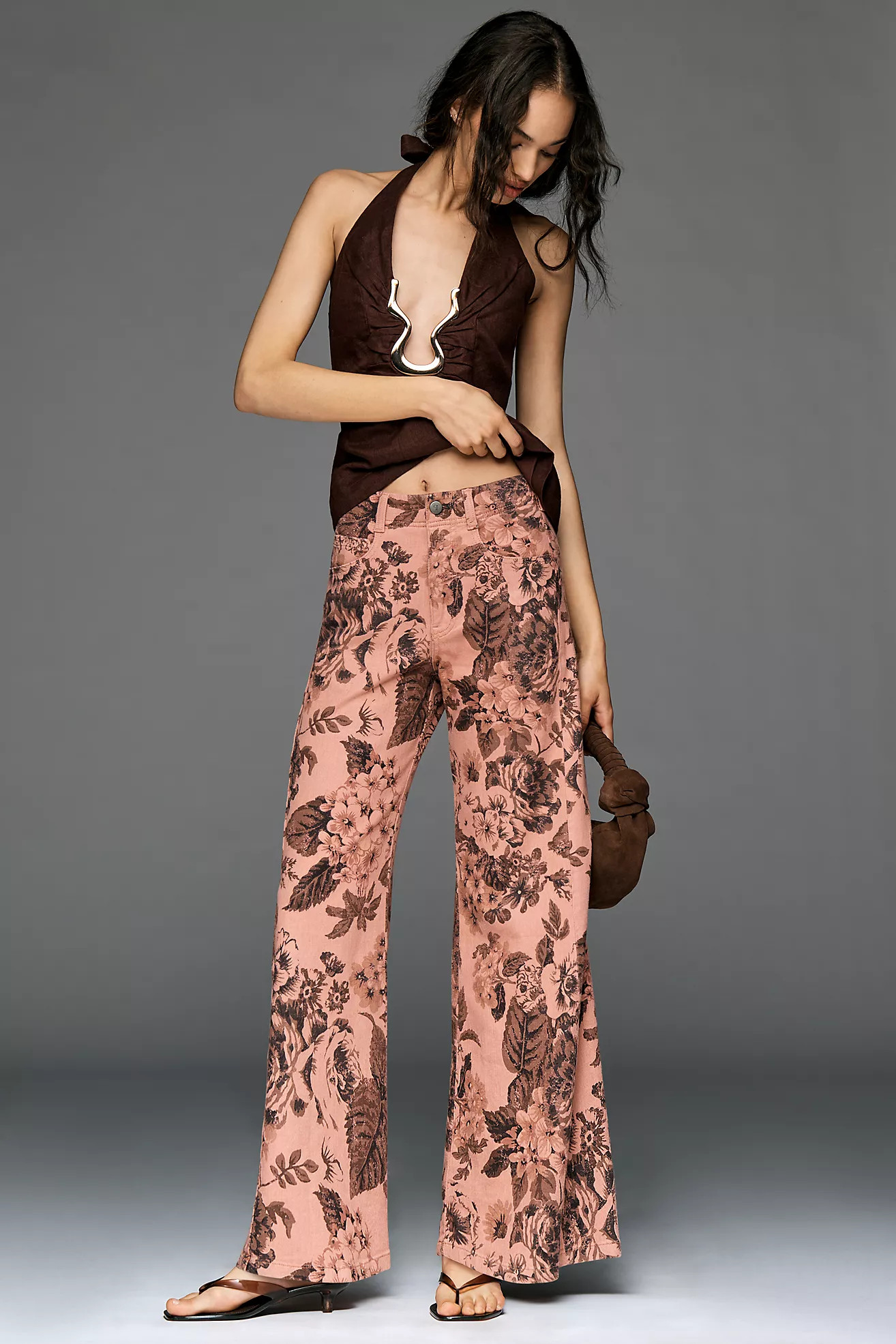 The Adi Mid-Rise Clean-Hem Flare Pants by Pilcro | Anthropologie (US)