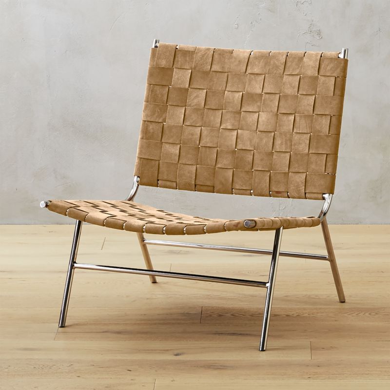 Woven Camel Brown Suede Chair + Reviews | CB2 | CB2