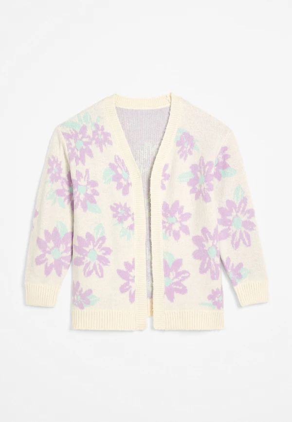 Girls Floral Open Front Cardigan | Maurices