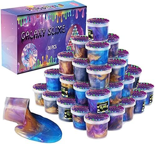 36 Packs Galaxy Putty Slime, Party Favor for Kids Girls & Boys, Adults, Non Sticky, Stress & Anxi... | Amazon (US)