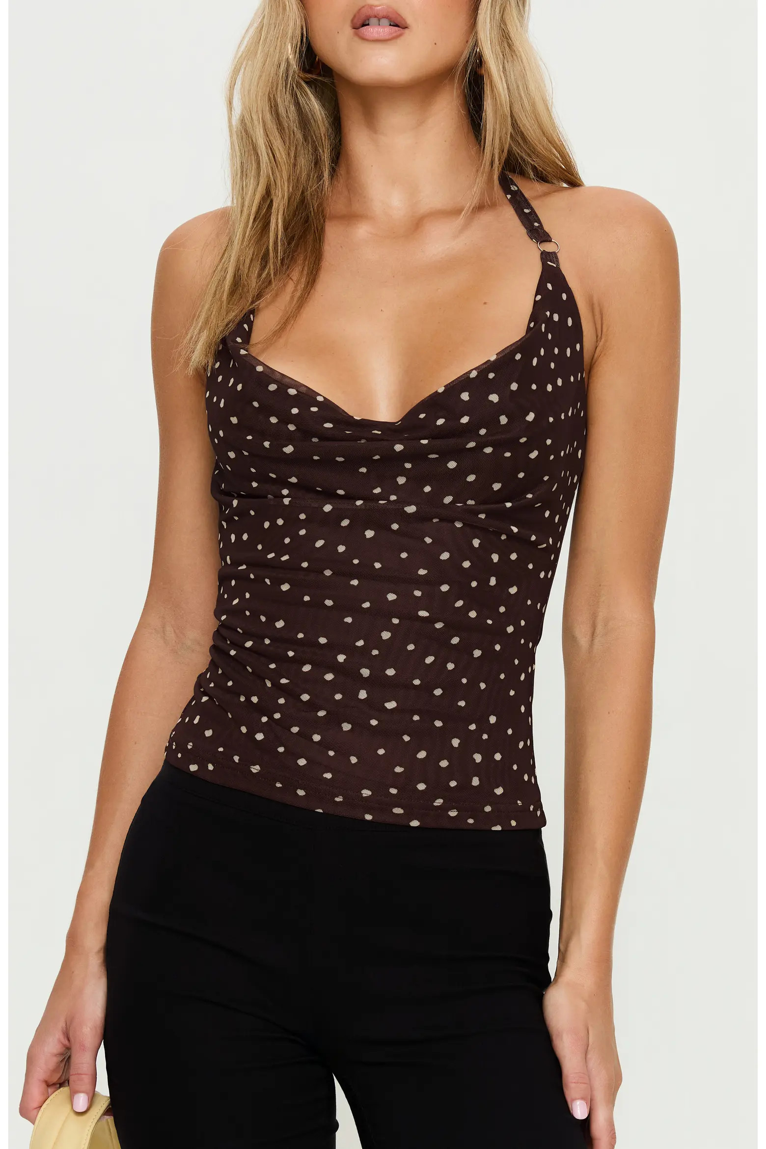 Geovana Polka Dot Cowl Neck Halter Top (Women) | Nordstrom | Nordstrom
