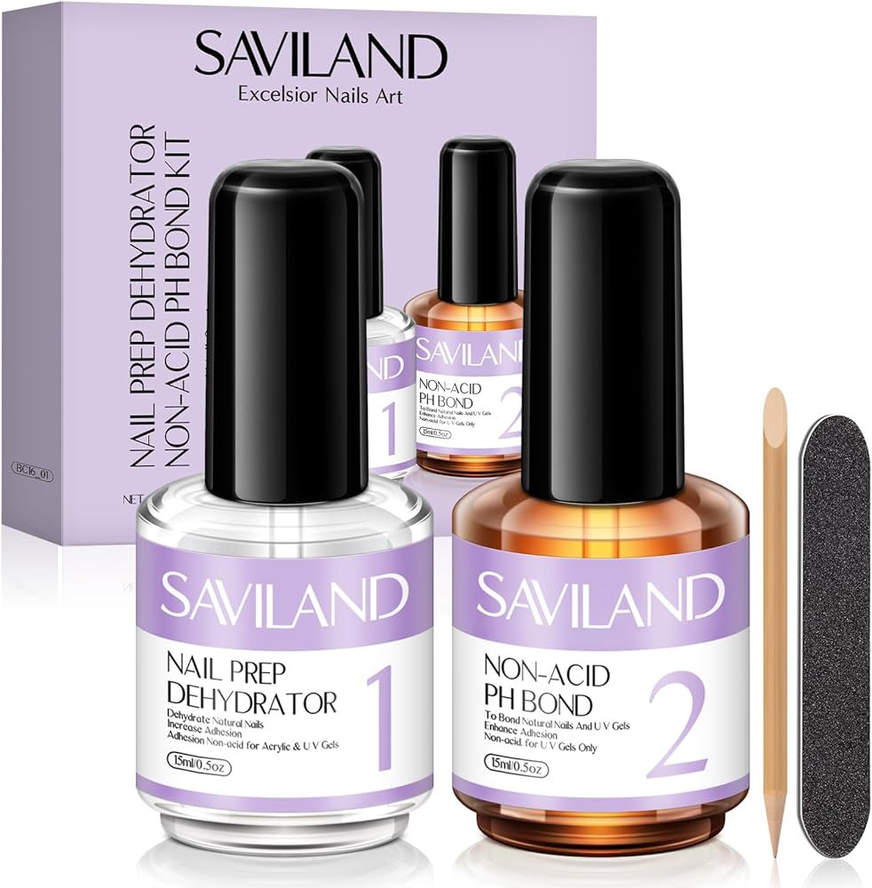 SAVILAND Nail Dehydrator and Primer: Acid-Free Natural Nail Dehydrator and Nail Primer & Protein ... | Amazon (US)