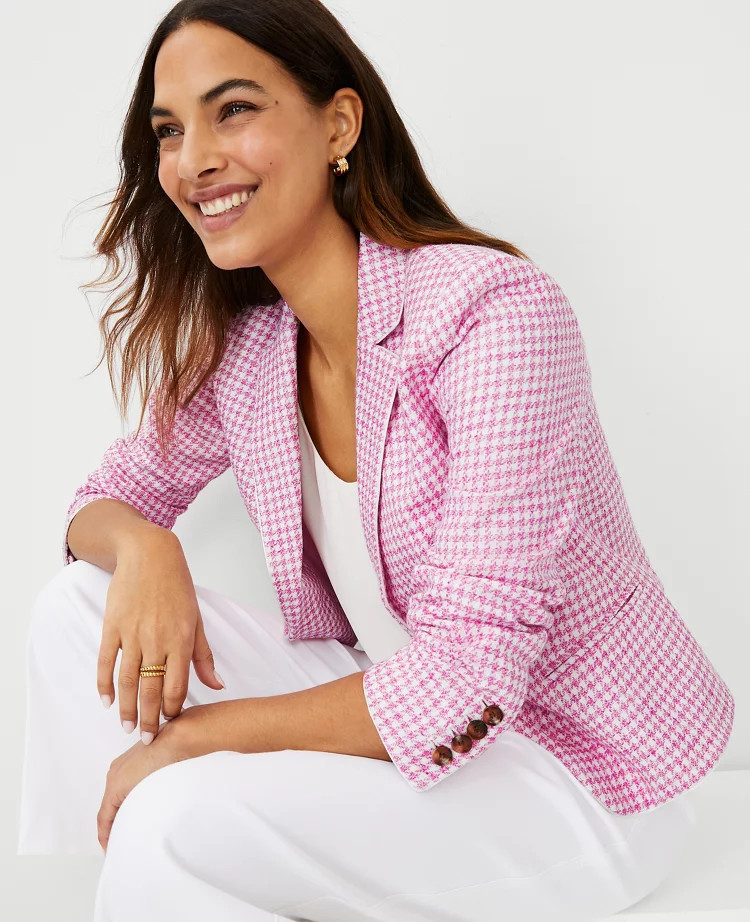 The Petite Newbury Blazer in Houndstooth | Ann Taylor (US)