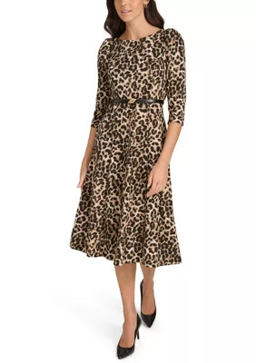 Calvin Klein Women's Animal Printed Scuba A-Line Dress, 6 | Belk
