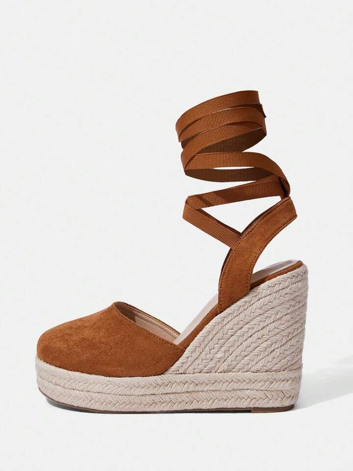Styleloop Sandalias de plataforma con cuña tejidas en cuerda para mujer, adecuadas para fiestas,... | SHEIN