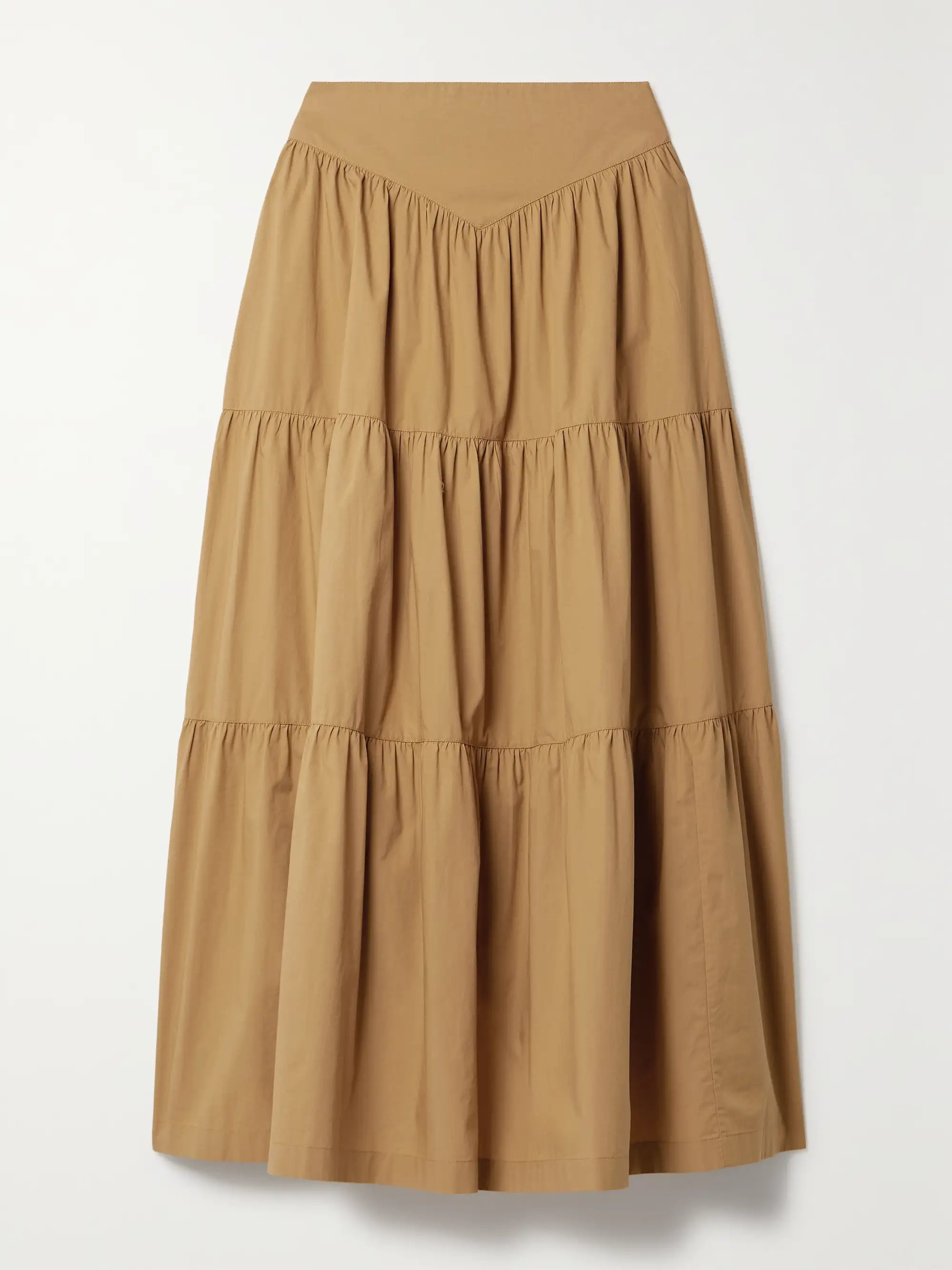 Sanremo tiered organic cotton-poplin midi skirt | NET-A-PORTER (US)
