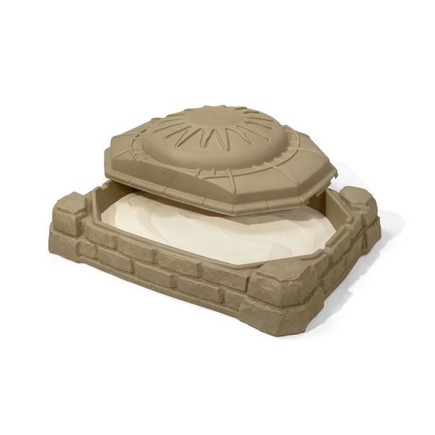 Step2 Naturally Playful 4' Rectangular Sandbox with Cover Sandstone Beige | Walmart (US)