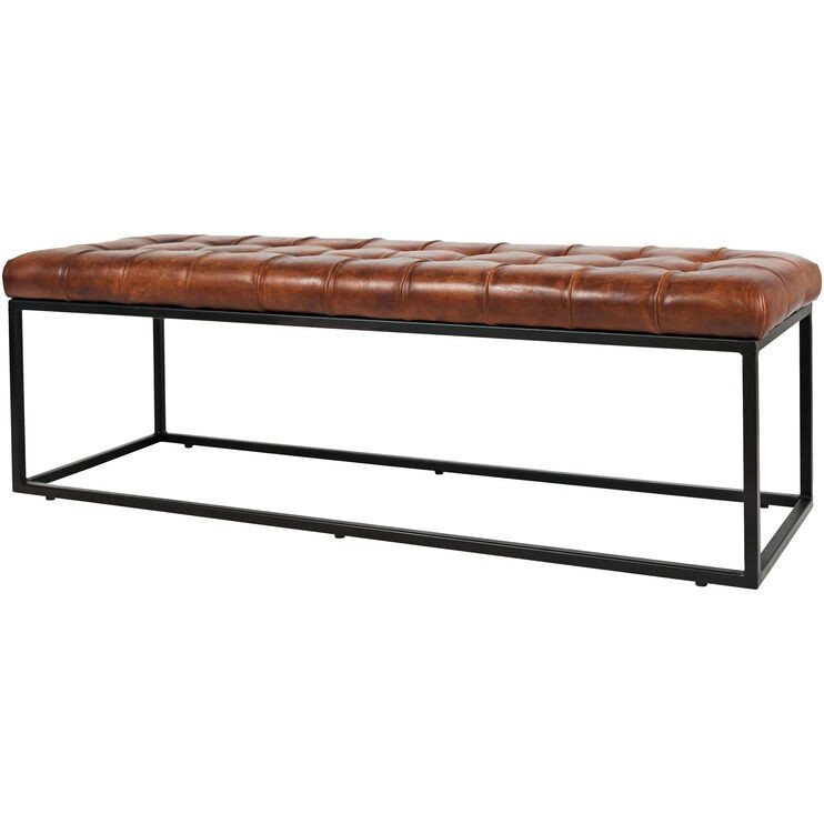 Strathmore Saddle Leather Bench | Slumberland Furniture