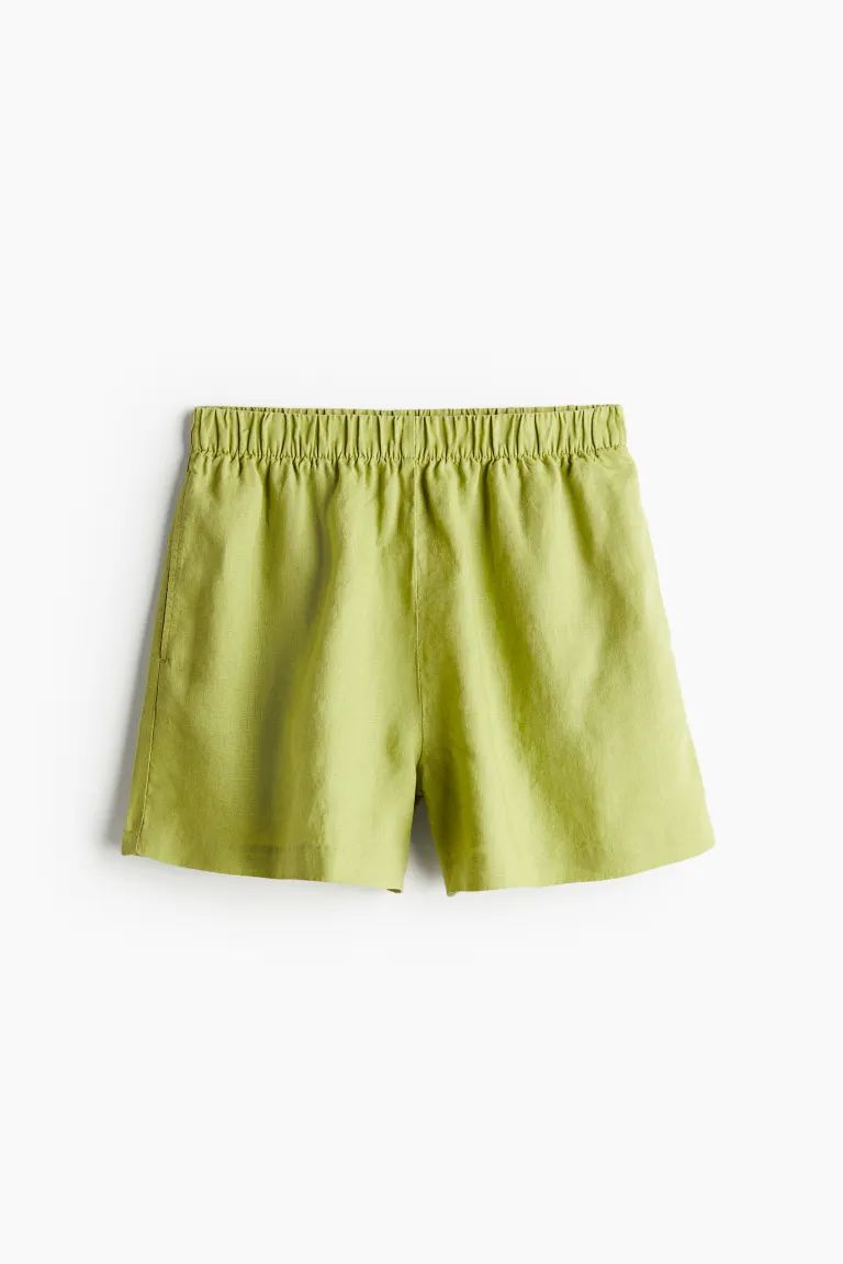 Pull-on-Shorts aus Leinen - Grün - Ladies | H&M DE | H&M (DE, AT, CH, NL, FI)