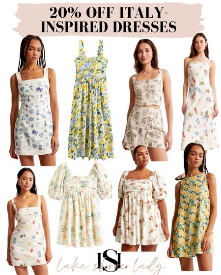 20% off Abercrombie dresses! Love these Italy inspired prints 🔥 Italy dresses, what to wear in Italy, lemon dress, lemon print 

#LTKfindsunder100 #LTKsalealert #LTKeurope