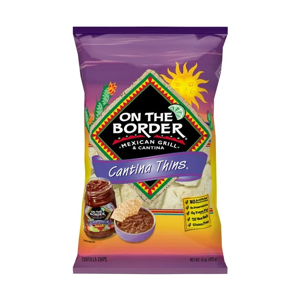 15 oz On The Border Cantina Thins Fiesta Size Tortilla Chips | Walmart (US)