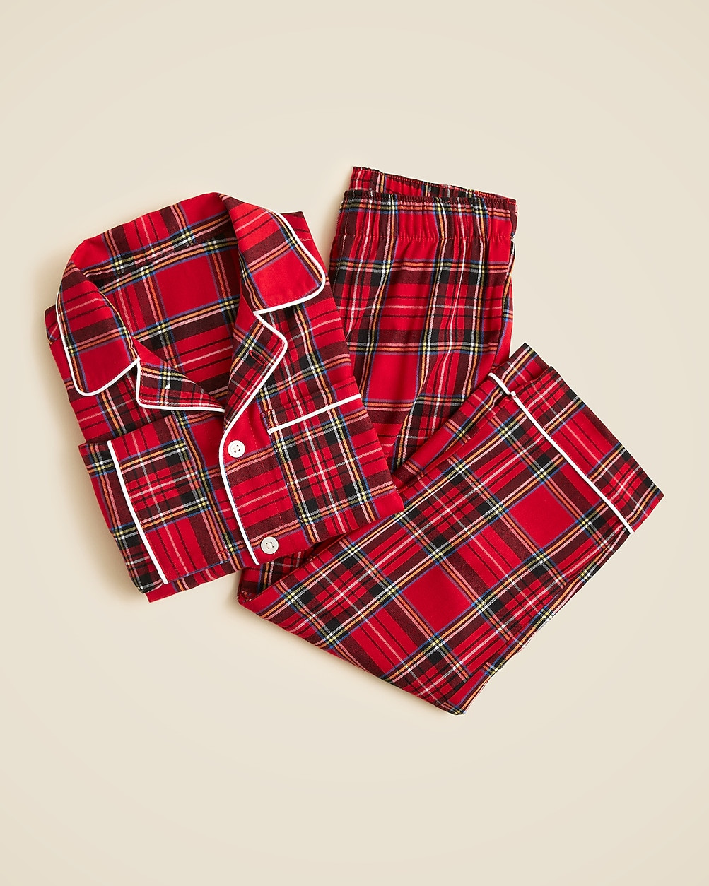 Kids' flannel pajama set in Good Tidings plaid | J. Crew US
