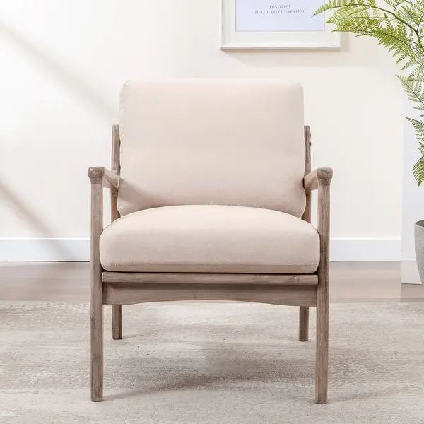 Mid Century Modern Accent Linen Chair Lounge Chair for Living Room, Bedroom, Home Office,,Easy As... | Bed Bath & Beyond