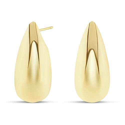 Amazon Essentials 14K Gold Plated Polished Teardrop on a Post | Amazon (US)